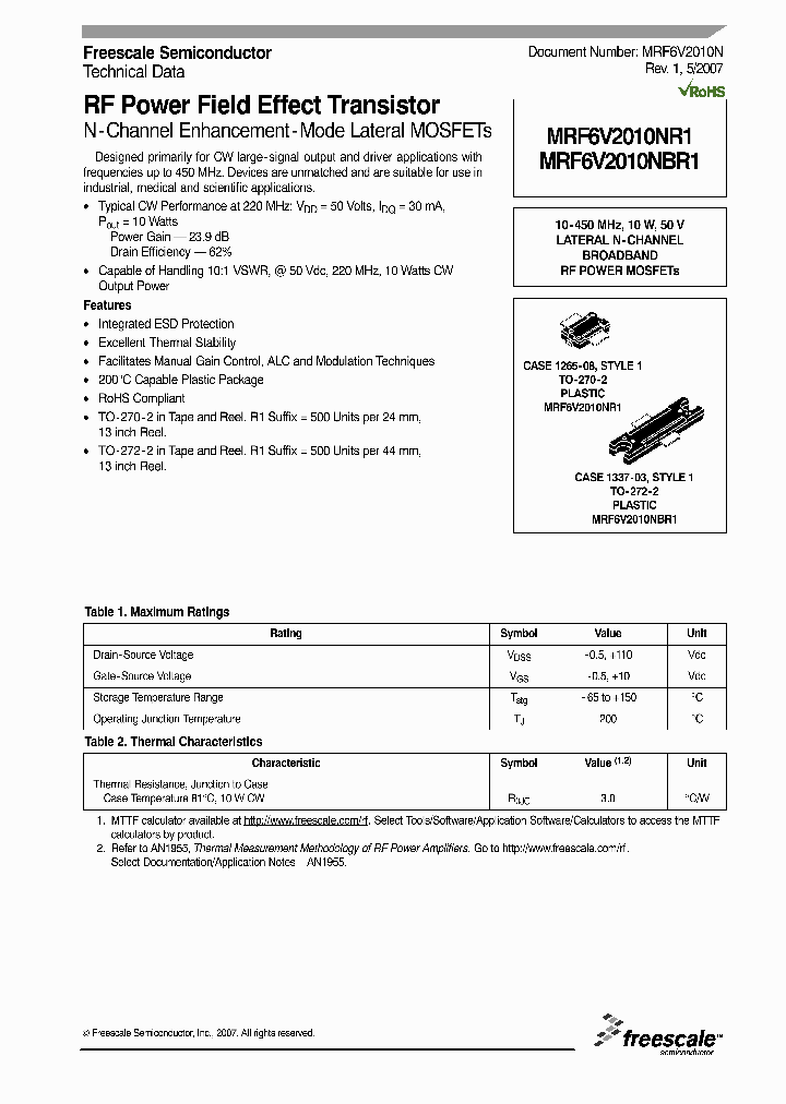 MRF6V2010NR1_1283648.PDF Datasheet
