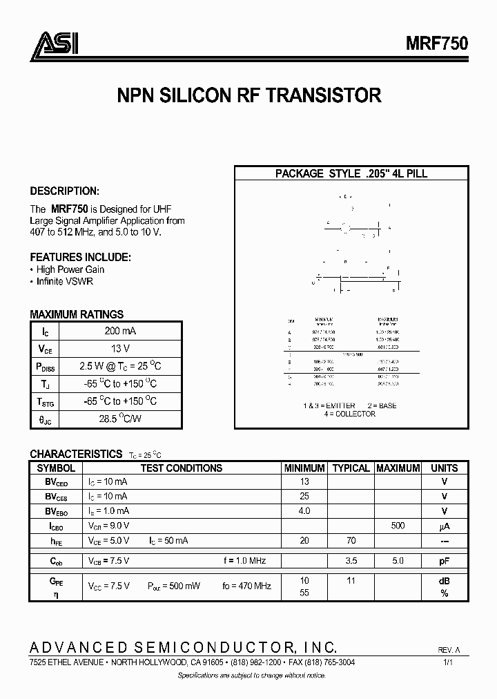 MRF750_1283653.PDF Datasheet