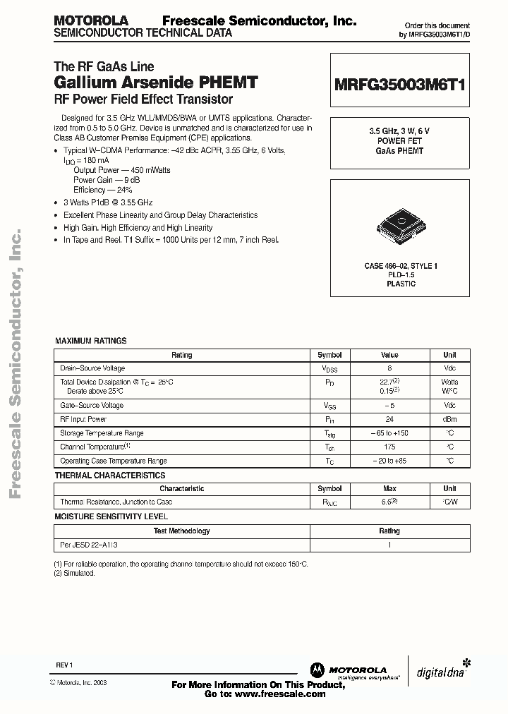 MRFG35003M6T1_1283700.PDF Datasheet