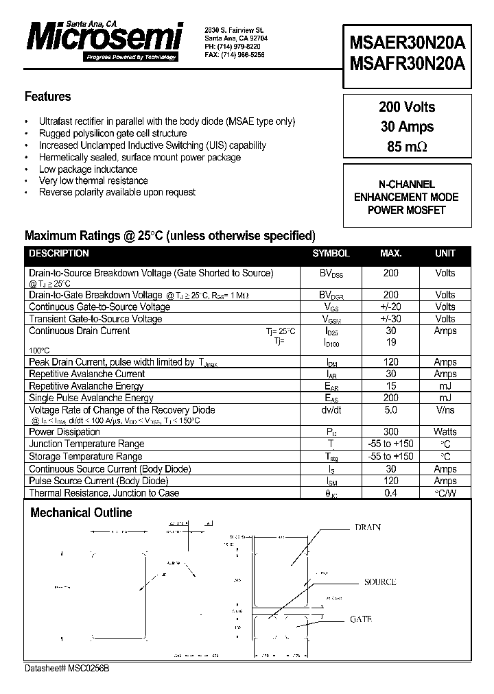 MSAFR30N20A_1284023.PDF Datasheet