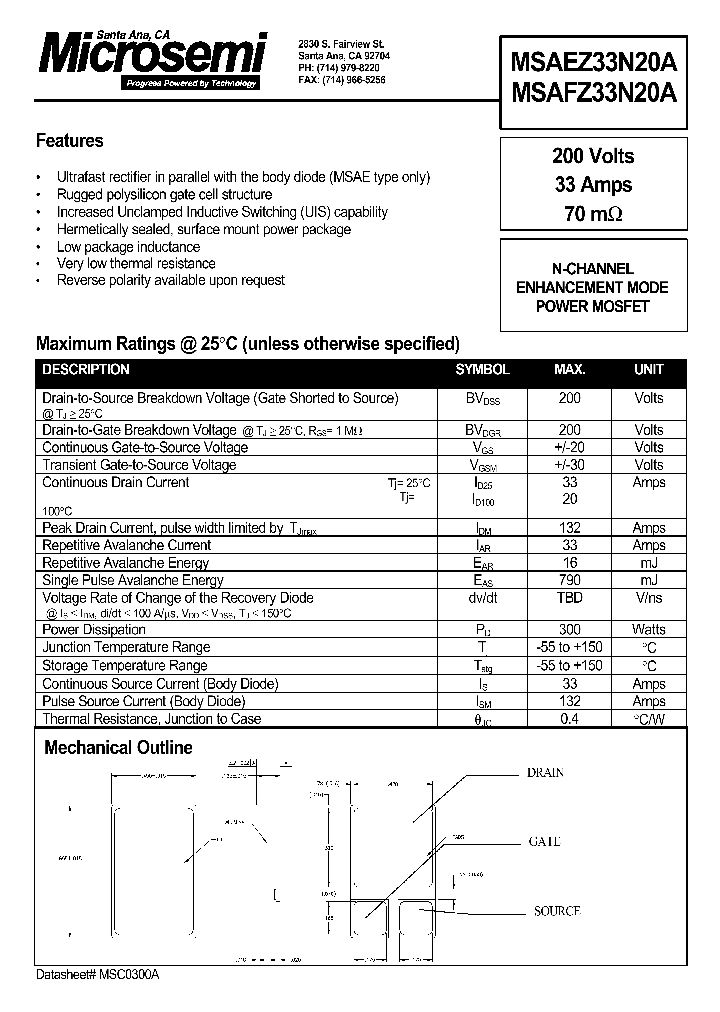 MSAFZ33N20A_1284030.PDF Datasheet