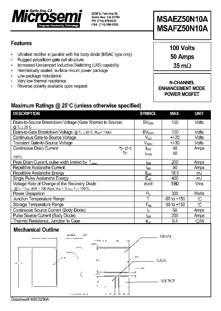 MSAFZ50N10A_1284031.PDF Datasheet