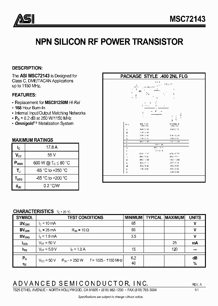 MSC72143_1284258.PDF Datasheet