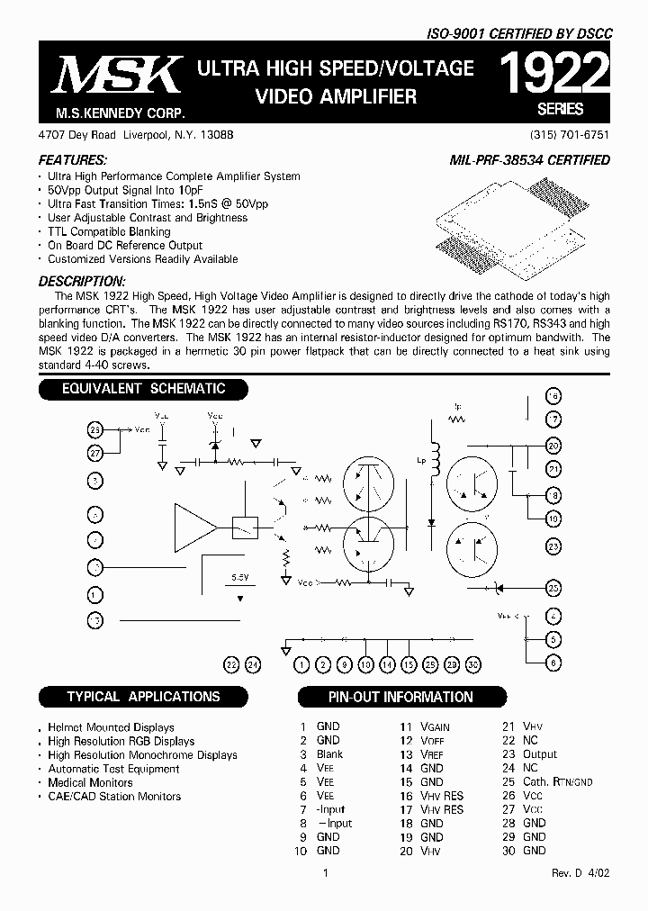 MSK1922_1284362.PDF Datasheet