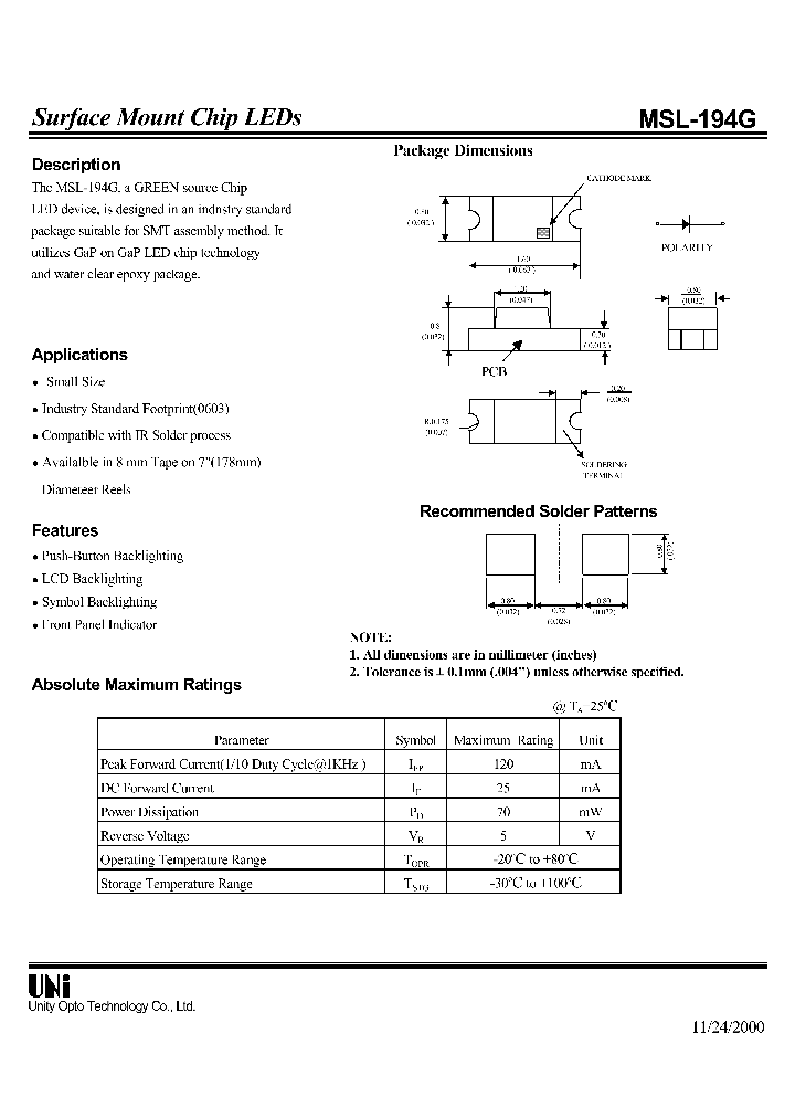 MSL-194G_1284483.PDF Datasheet