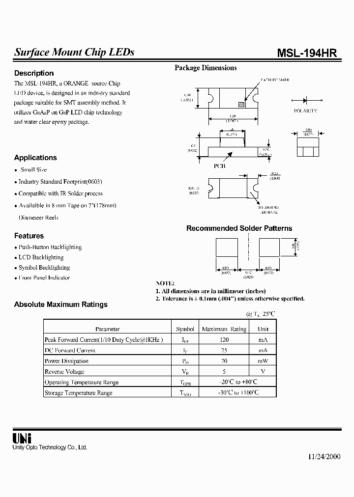 MSL-194HR_1284485.PDF Datasheet