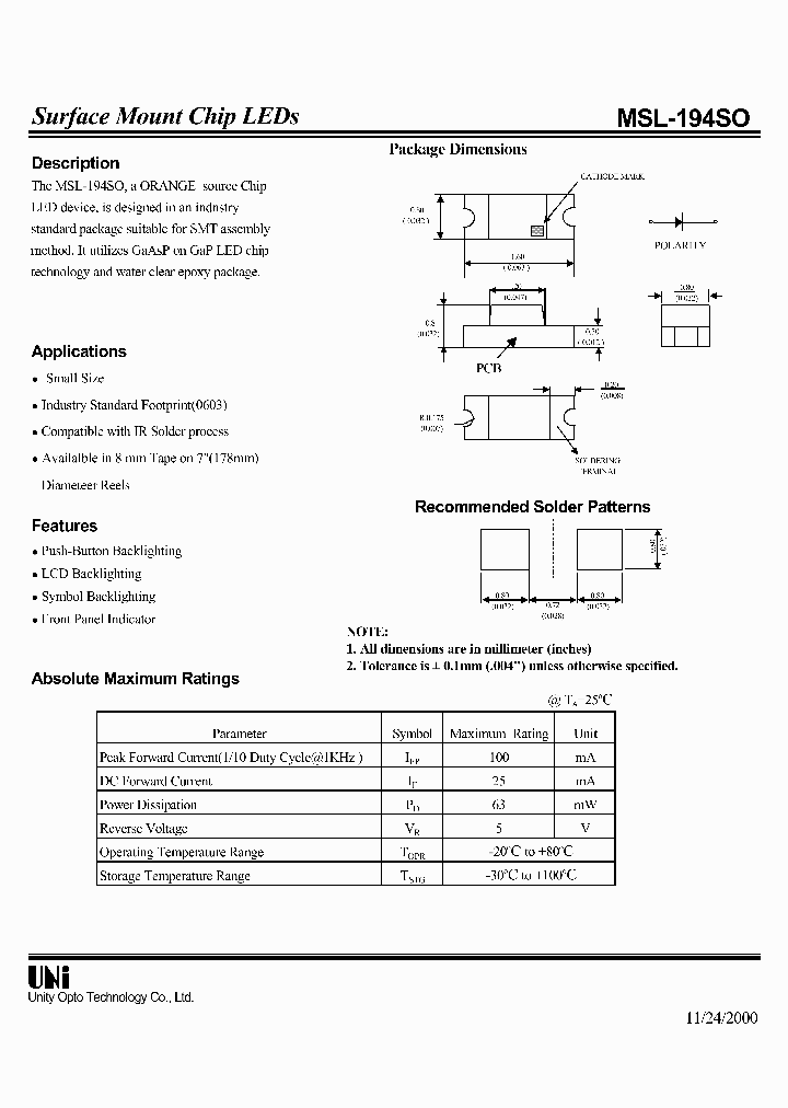 MSL-194SO_1284487.PDF Datasheet