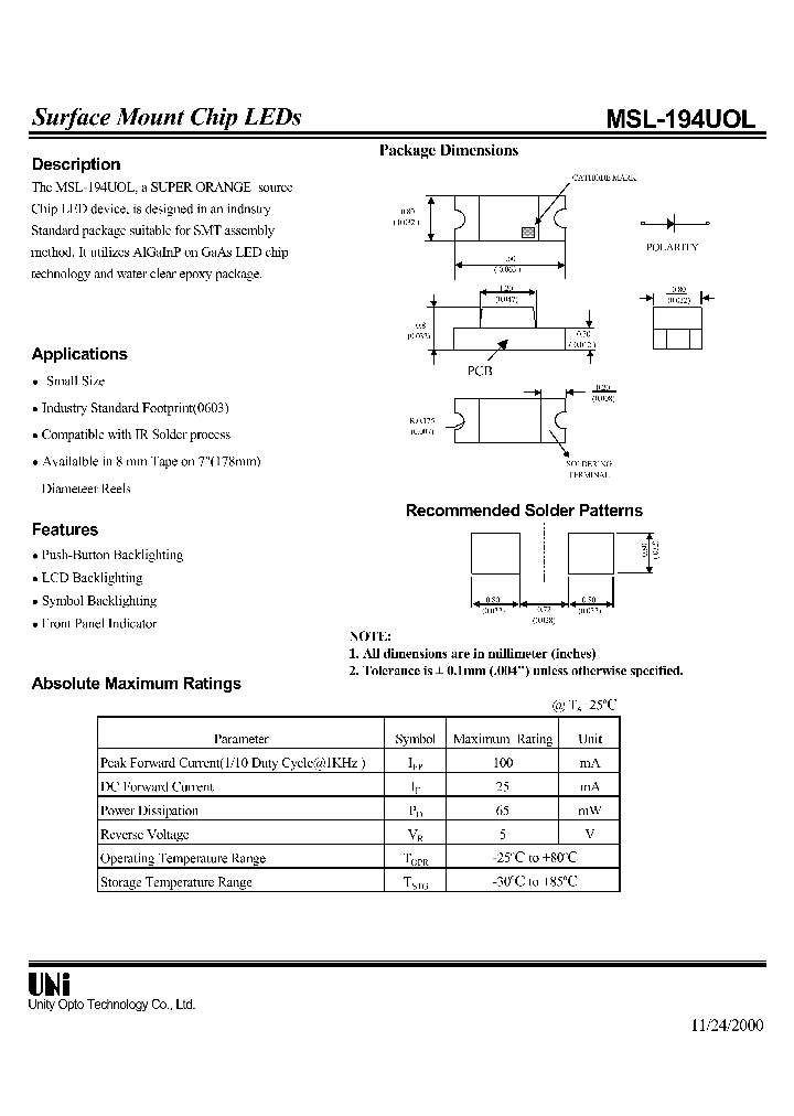 MSL-194UOL_1284489.PDF Datasheet