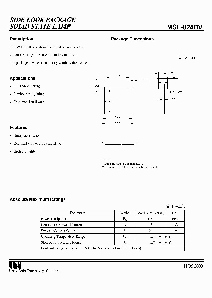 MSL-824BV_1284497.PDF Datasheet