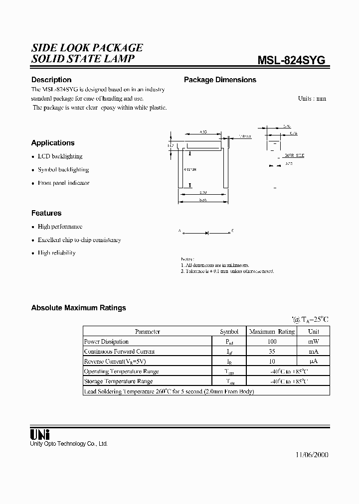 MSL-824SYG_1284503.PDF Datasheet