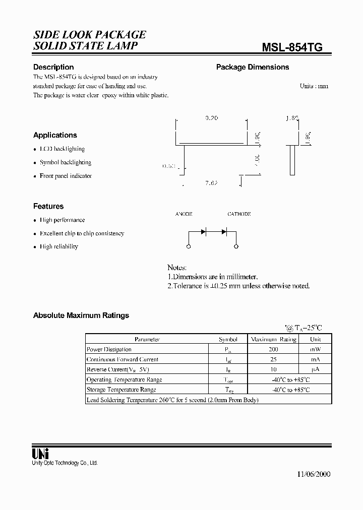 MSL-854TG_1284514.PDF Datasheet