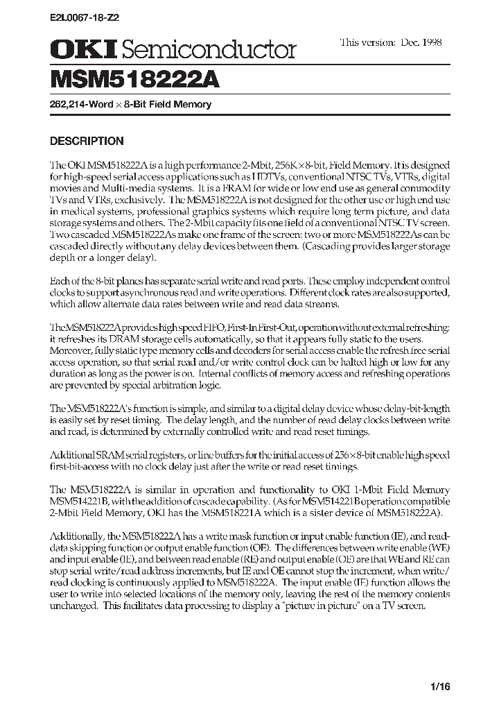 MSM518222A-XXJS_1284583.PDF Datasheet