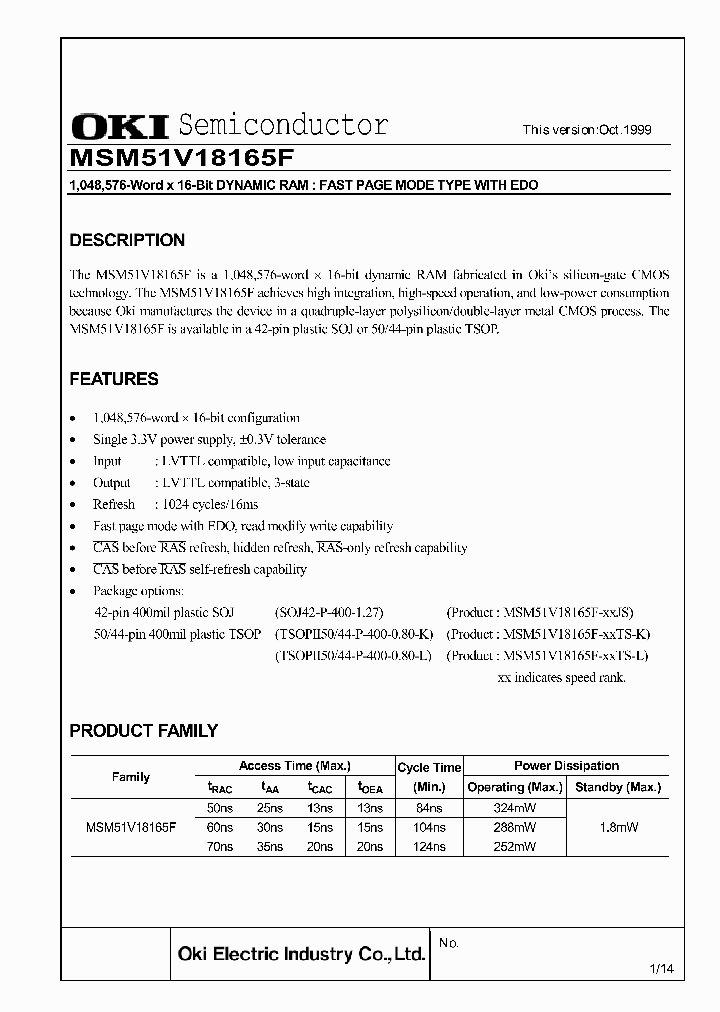 MSM51V18165F_1284619.PDF Datasheet