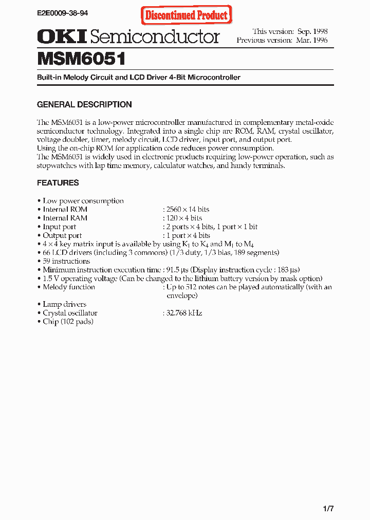 MSM6051_1158244.PDF Datasheet