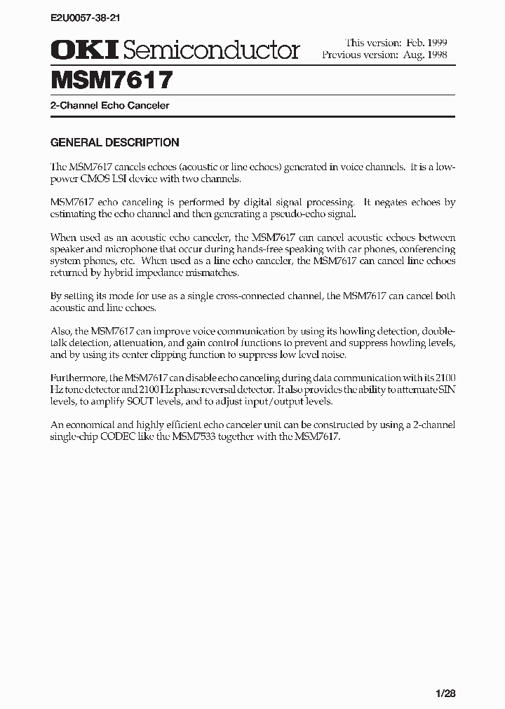 MSM7617_1284775.PDF Datasheet