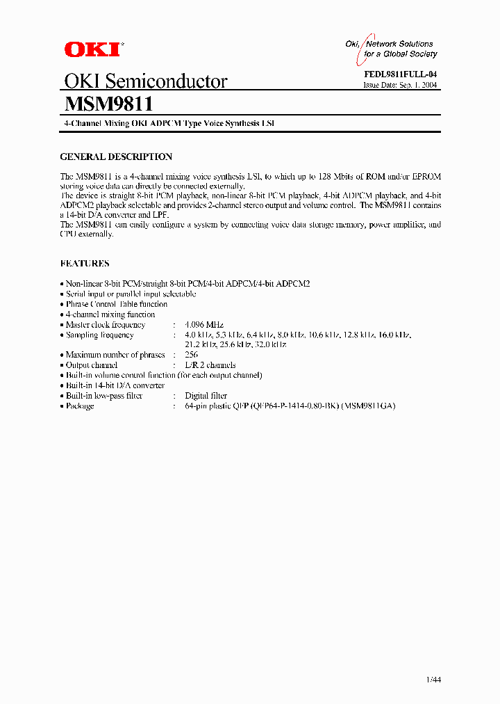MSM9811GA_1284824.PDF Datasheet