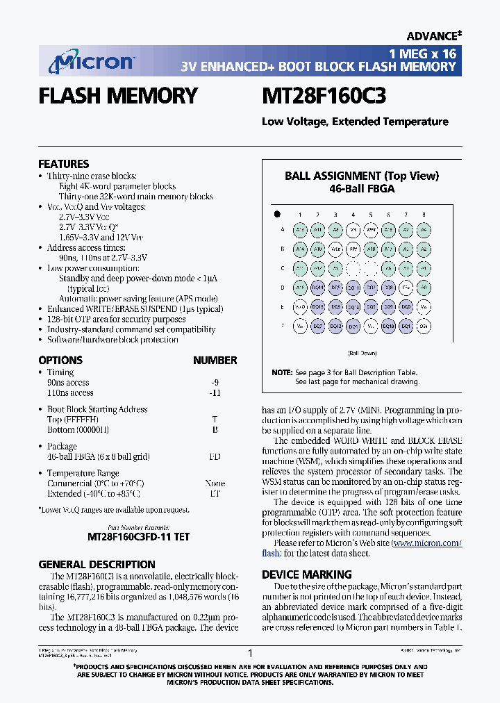 MT28F160C3_1285046.PDF Datasheet
