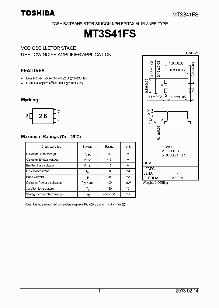 MT3S41FS_1154126.PDF Datasheet