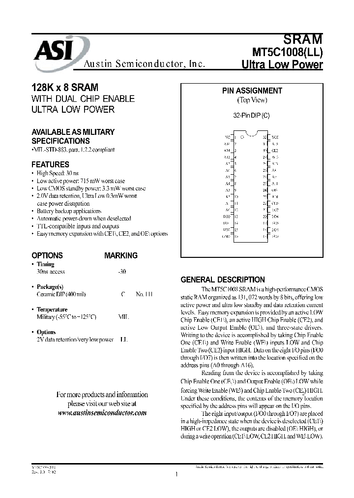 MT5C1008C-30LLMIL_1026645.PDF Datasheet