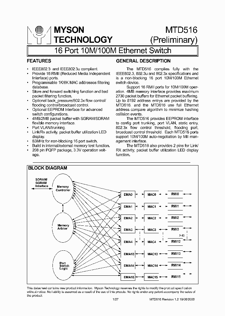 MTD516_1062999.PDF Datasheet