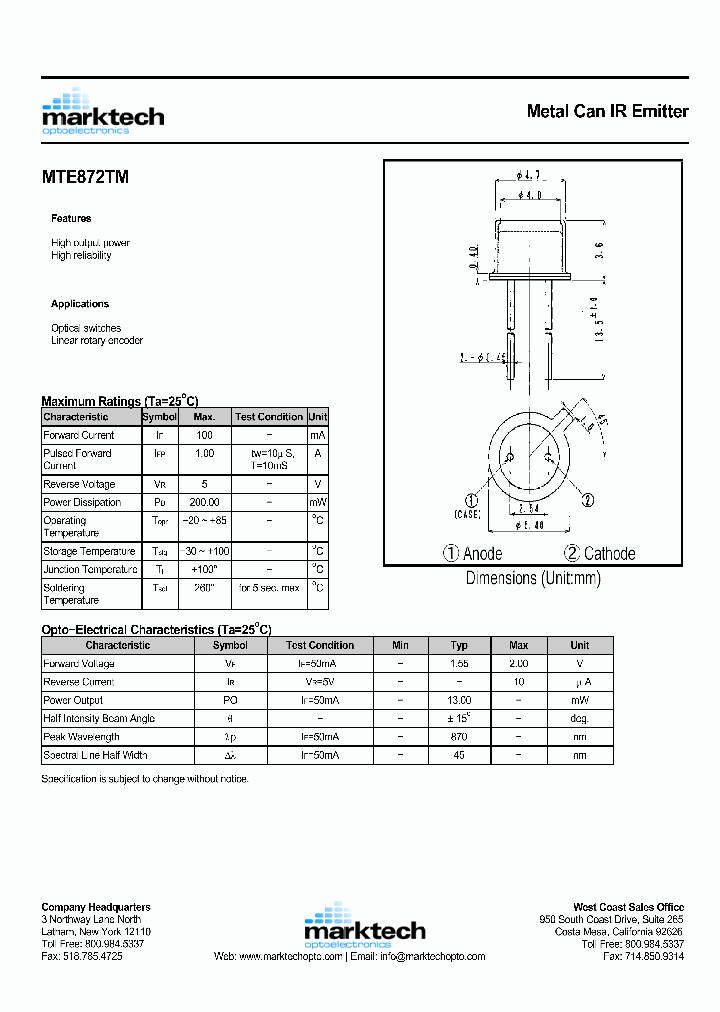 MTE872TM_1285735.PDF Datasheet