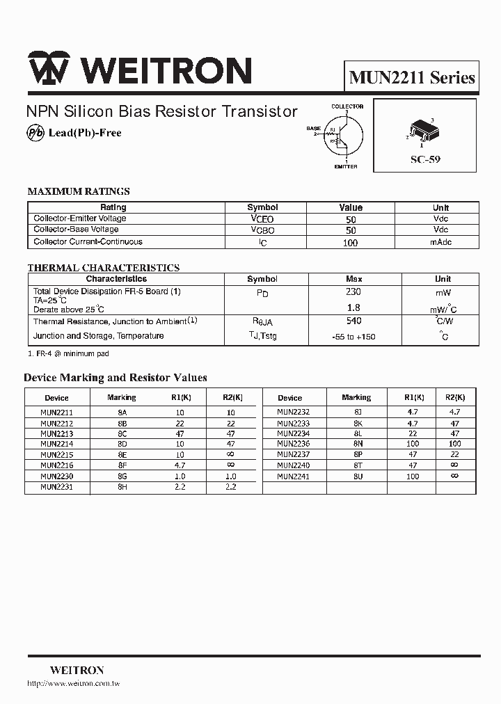 MUN2212_1151673.PDF Datasheet
