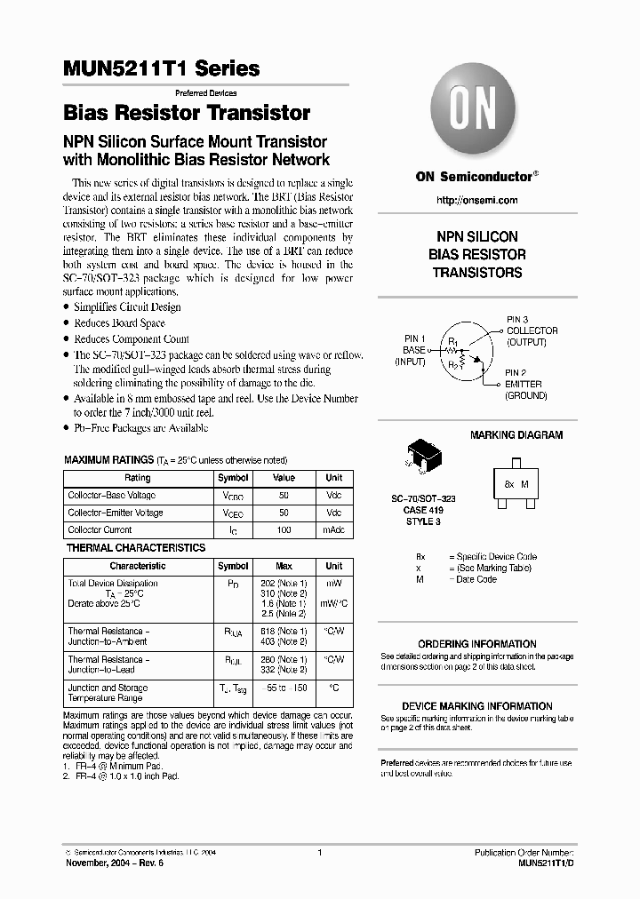 MUN5211T1_1163511.PDF Datasheet