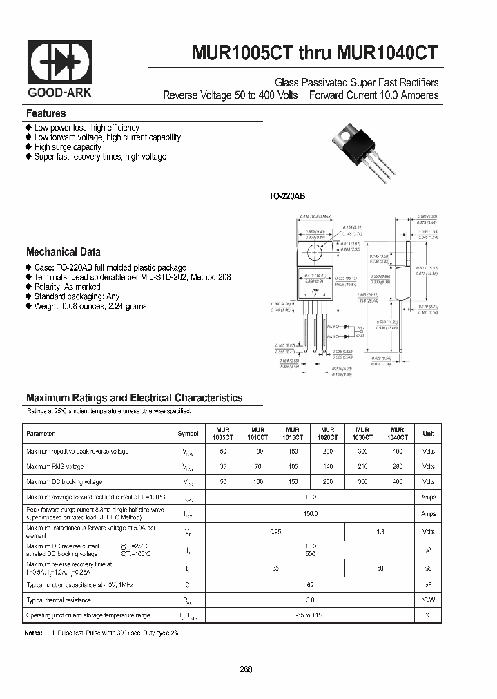 MUR1015CT_626455.PDF Datasheet
