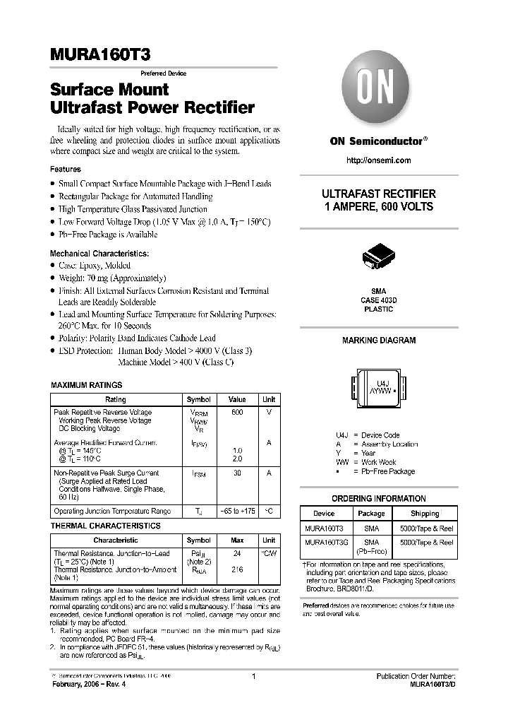 MURA160T3G_1094263.PDF Datasheet