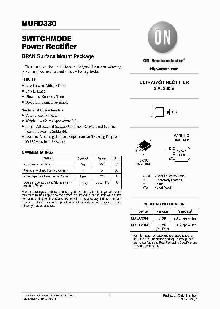 MURD330T4_1048304.PDF Datasheet