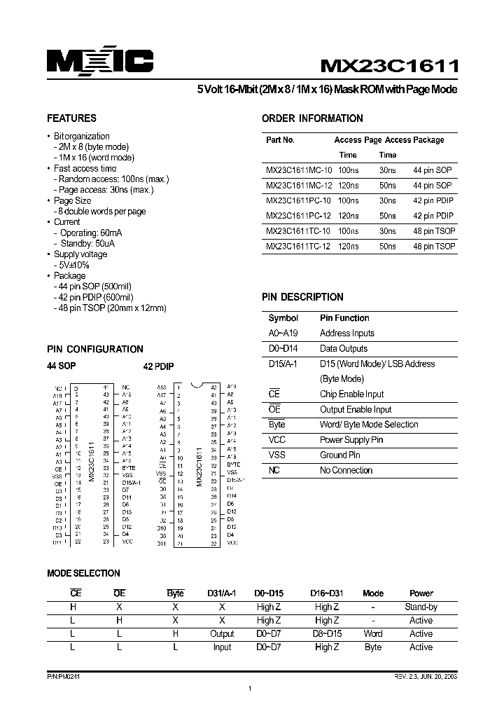 MX23C1611TC-12_1286556.PDF Datasheet
