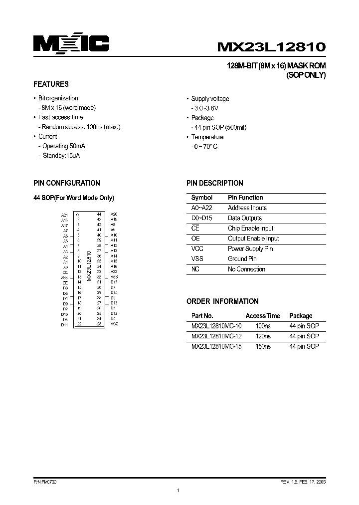MX23L12810MC-15_1286571.PDF Datasheet