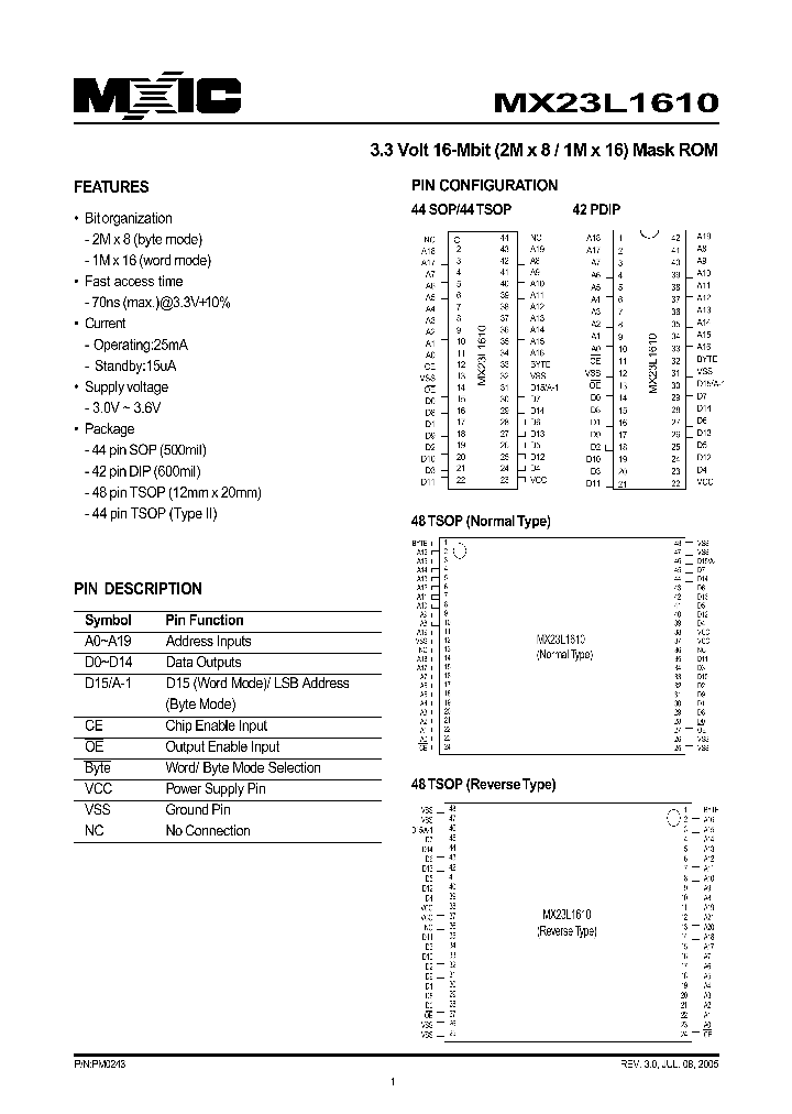 MX23L1610YC-15_1286578.PDF Datasheet