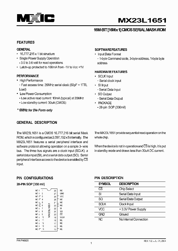 MX23L1651MC-50G_1286583.PDF Datasheet