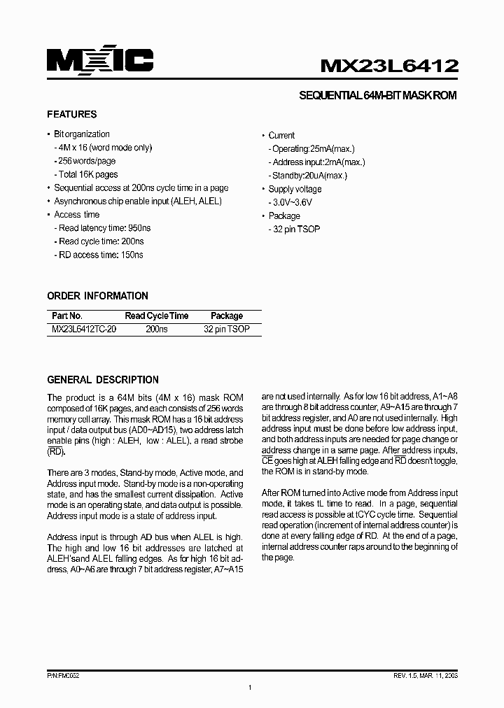 MX23L6412_1029622.PDF Datasheet