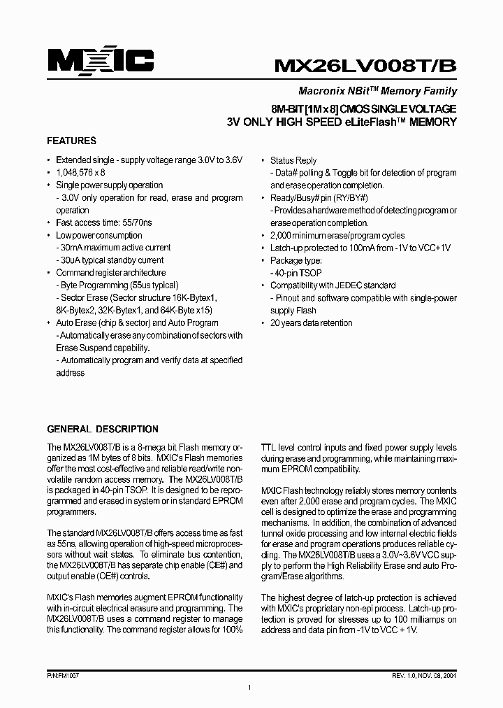 MX26LV008TTC-70_1286625.PDF Datasheet
