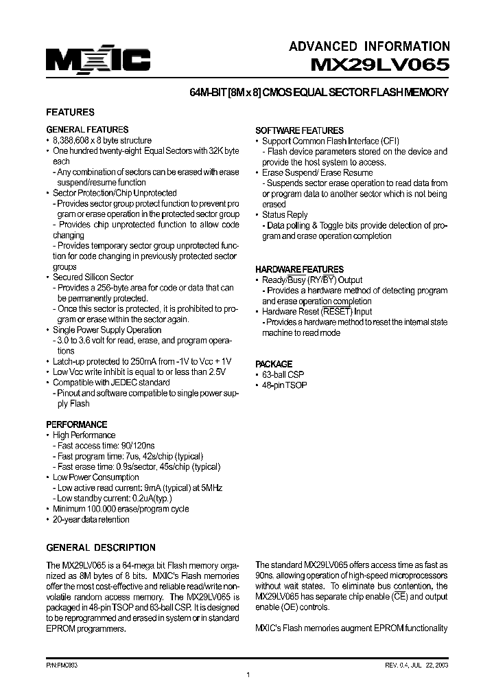 MX29LV065XBI-90_1286701.PDF Datasheet