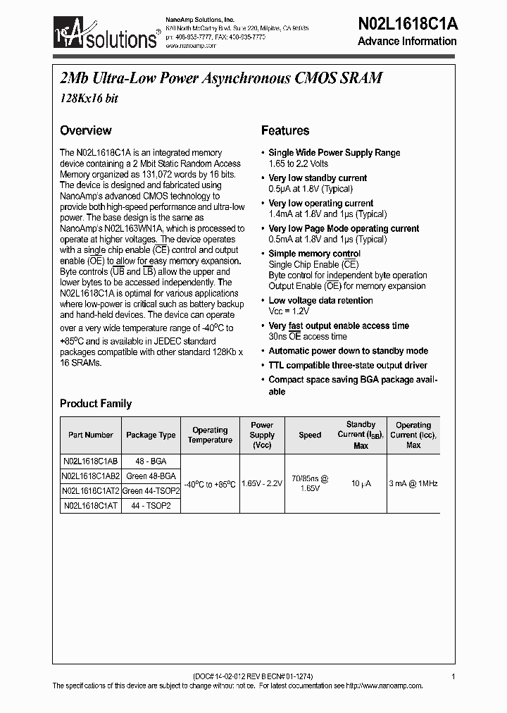 N02L1618C1AT2-70I_1287033.PDF Datasheet