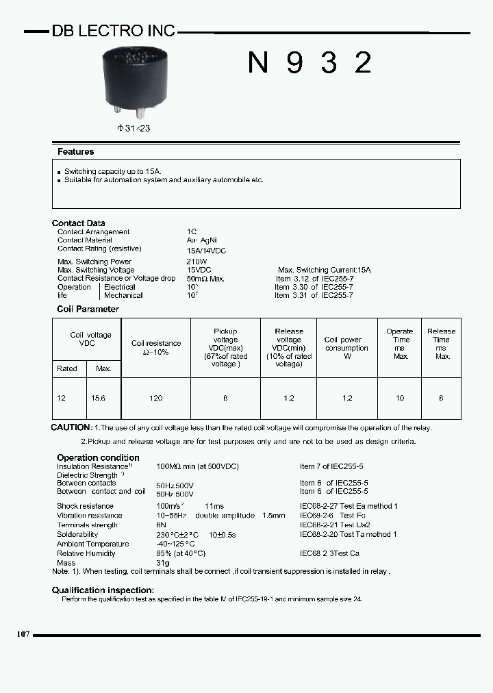N932C15DC12V_672511.PDF Datasheet