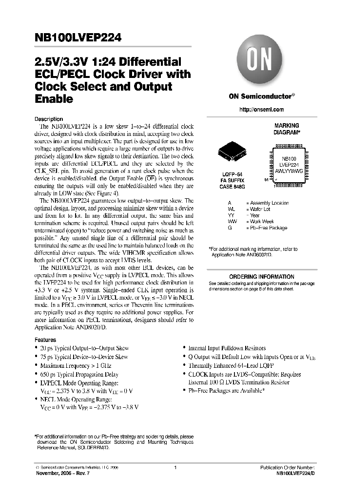 NB100LVEP22406_1287327.PDF Datasheet
