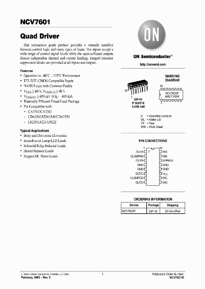 NCV7601P_1119069.PDF Datasheet