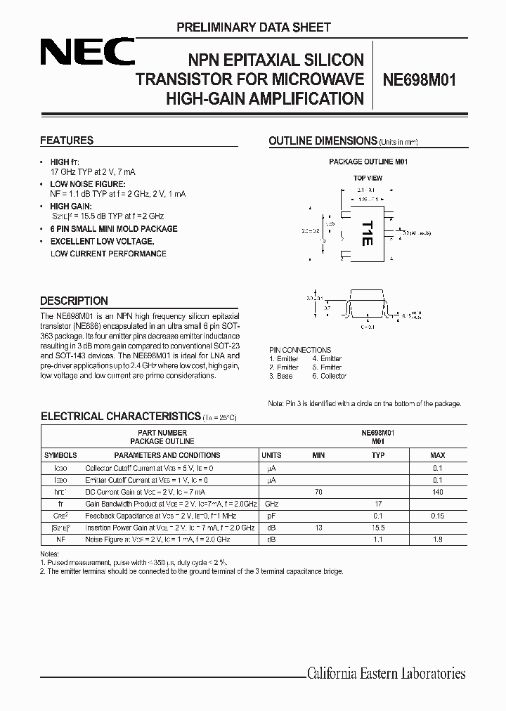 NE698M01-T1_1288389.PDF Datasheet