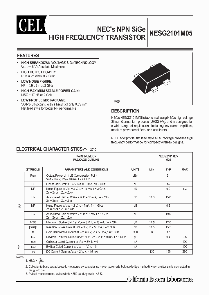 NESG2101M05-T1_1288450.PDF Datasheet