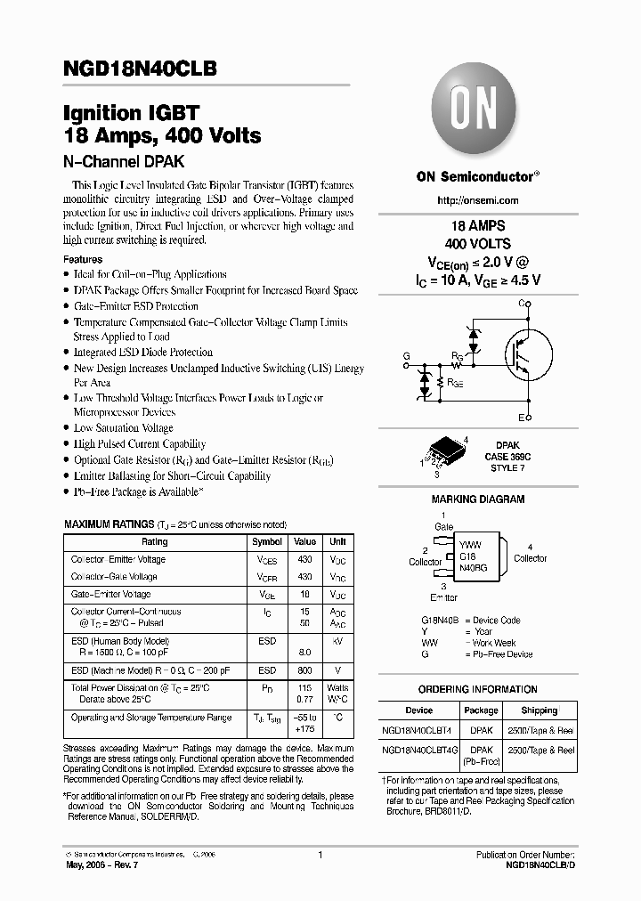 NGD18N40CLBT4G_1288537.PDF Datasheet