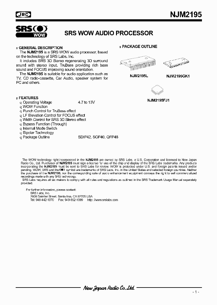 NJM2195L_1288771.PDF Datasheet