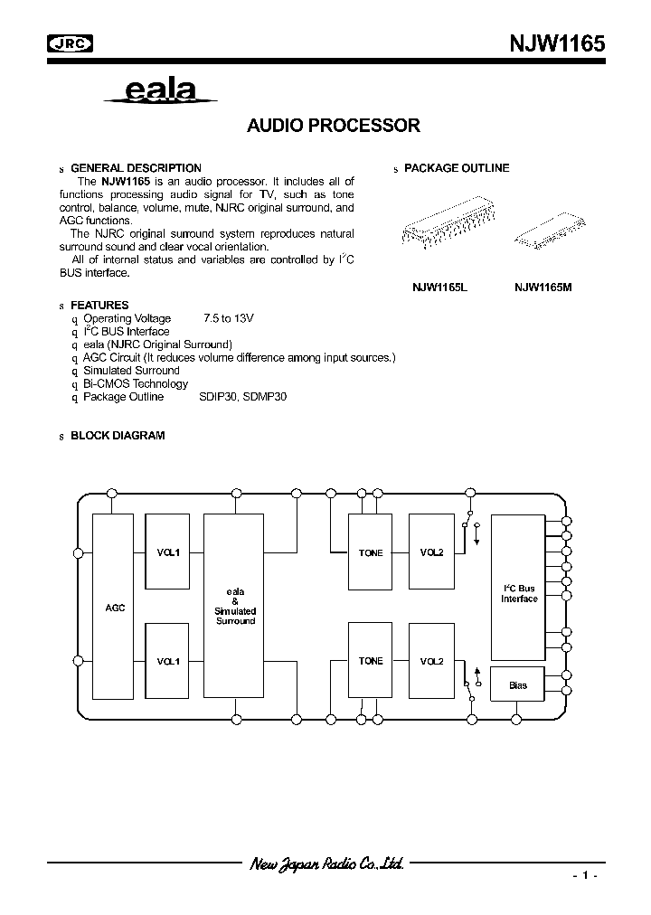 NJW1165M_1289268.PDF Datasheet