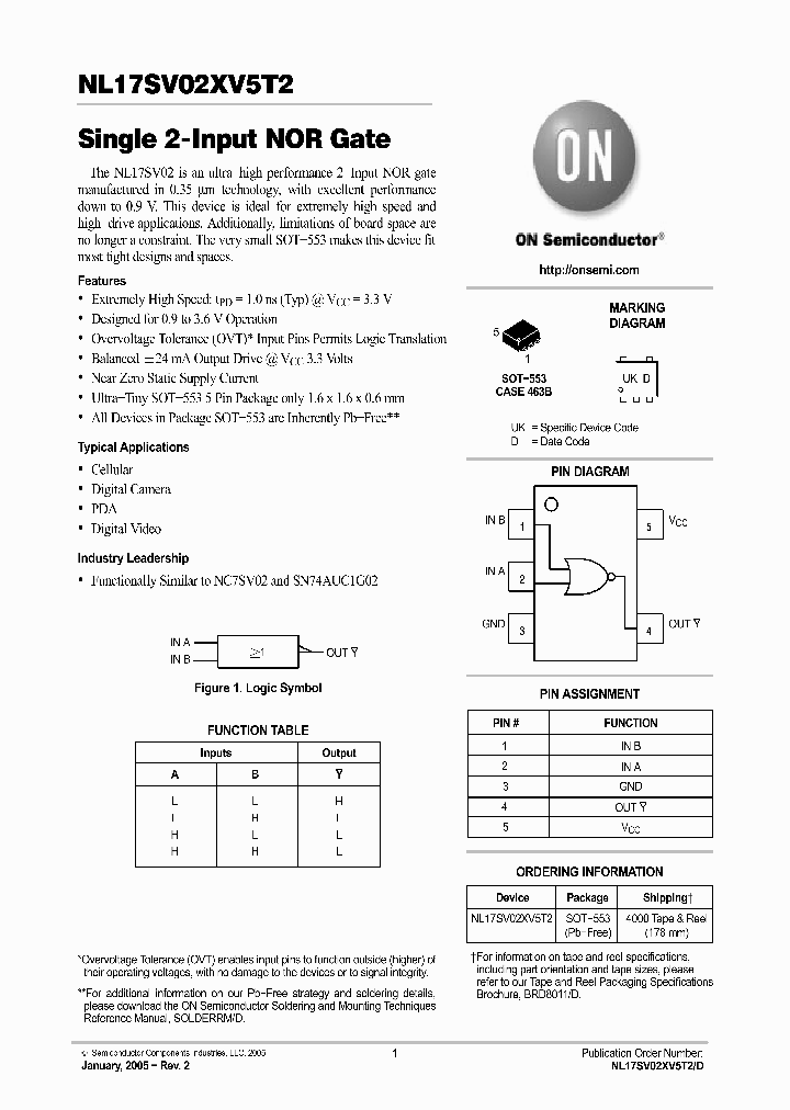 NL17SV02XV5T2_1289297.PDF Datasheet