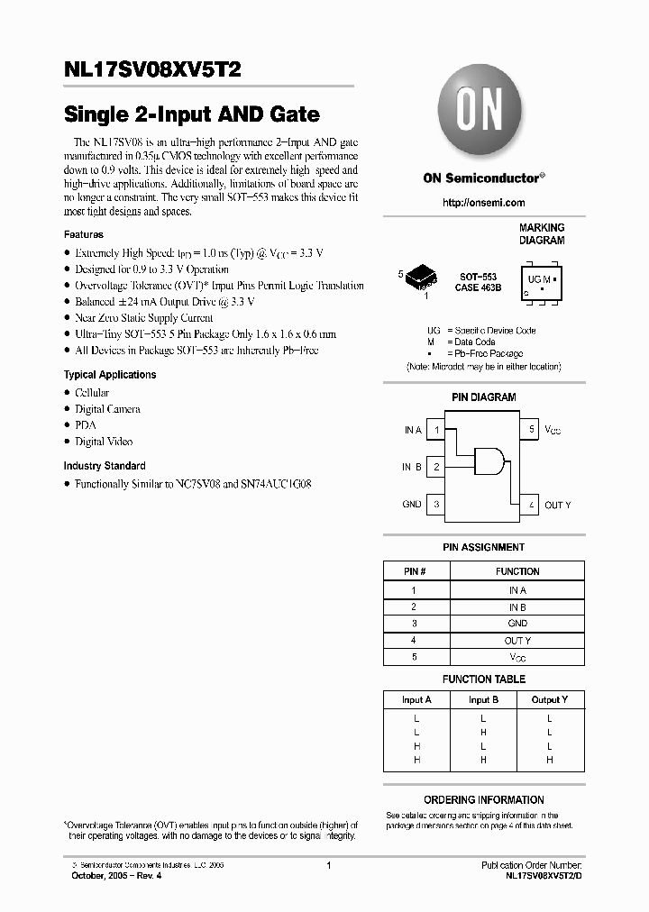 NL17SV08XV5T2G_1289299.PDF Datasheet