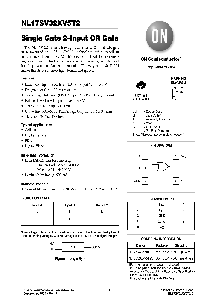 NL17SV32XV5T205_1289305.PDF Datasheet