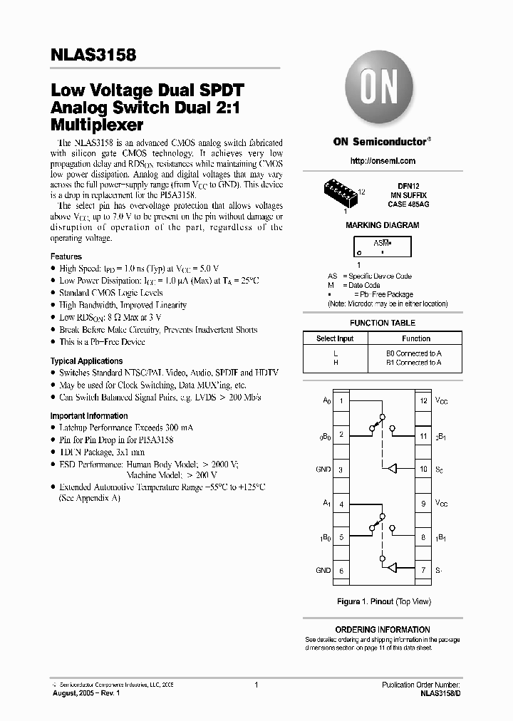 NLAS315805_1289380.PDF Datasheet